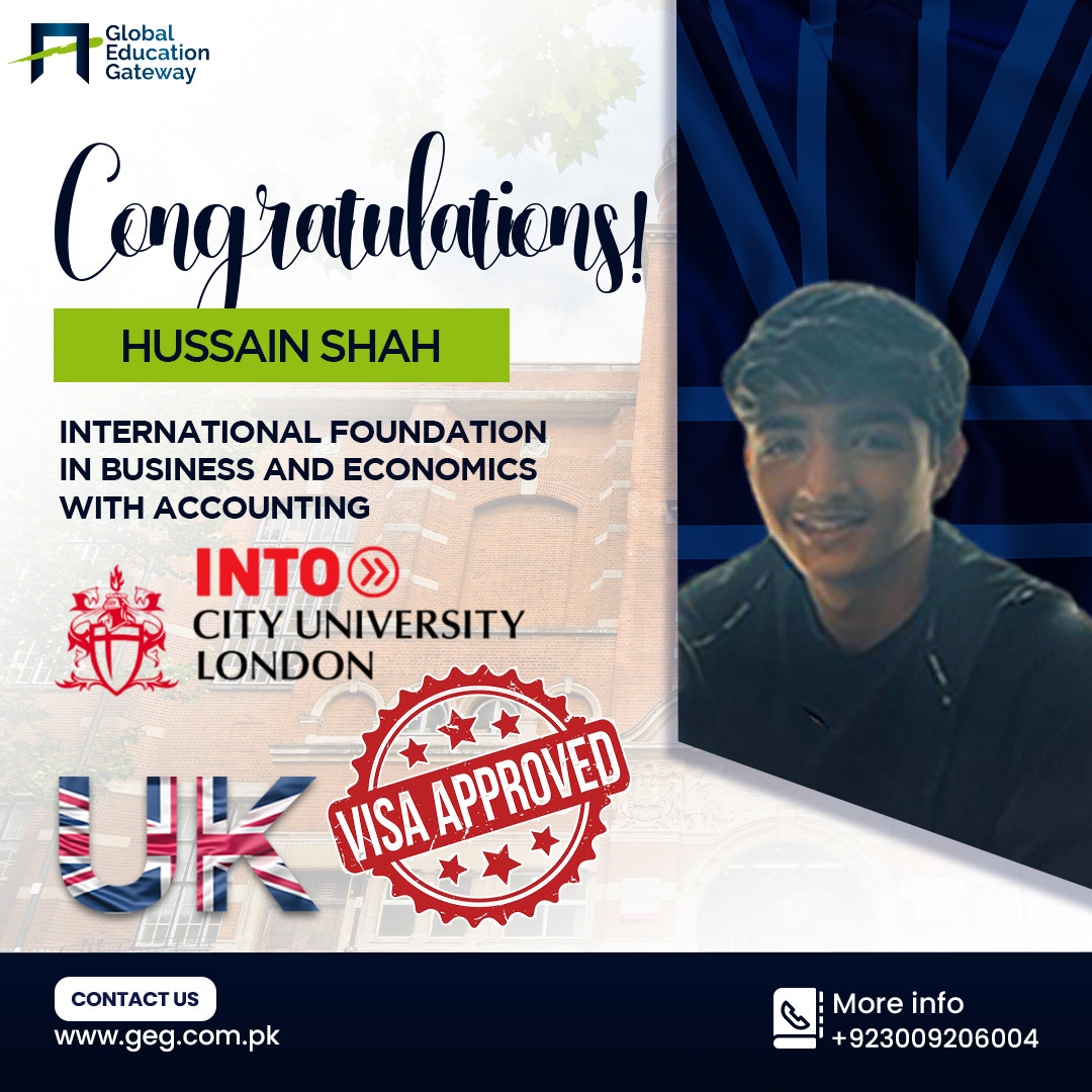 Hussain Shah — UK visa approved, International Foundation in Business and Economics with Accounting, INTO City University London