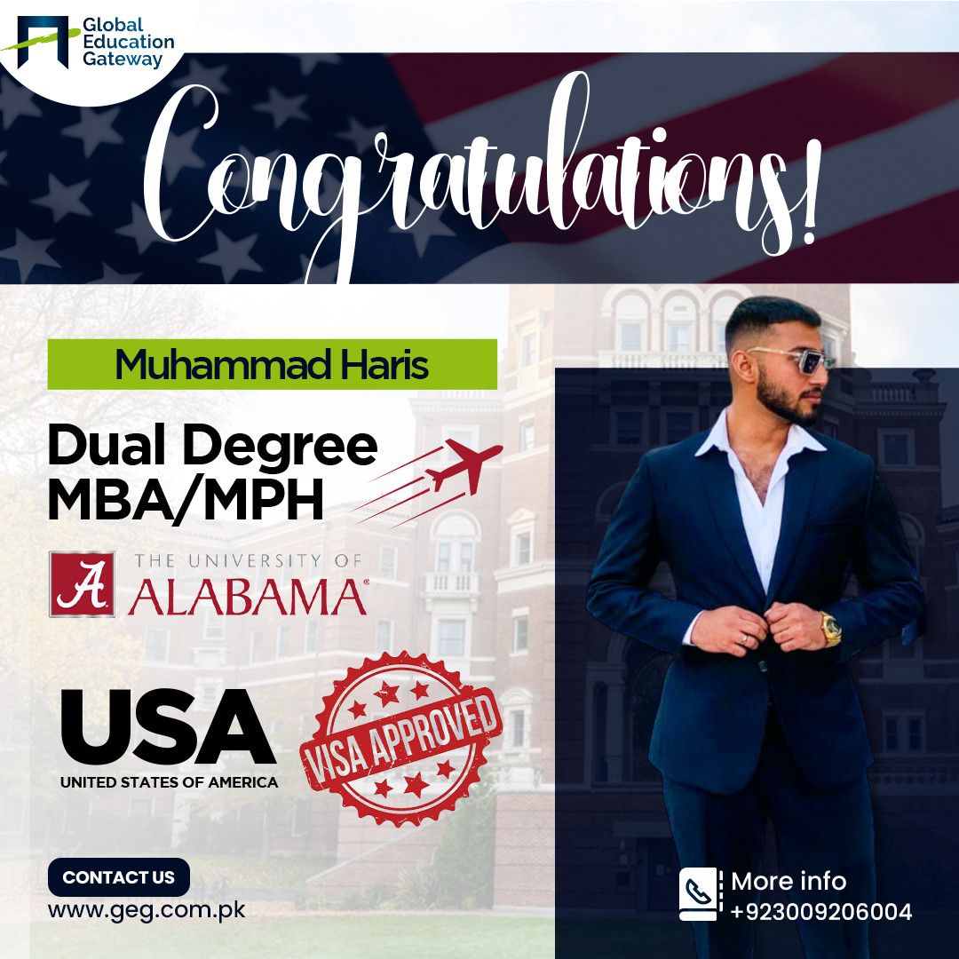 Muhammad Haris — USA visa approved, Dual Degree MBA/MPH, The University of Alabama