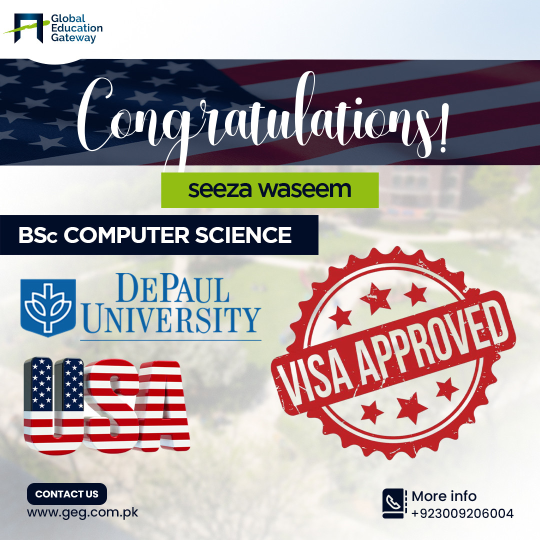 Seeza Waseem — USA visa approved, BSc Computer Science, DePaul University